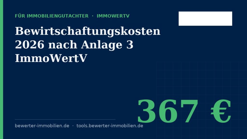 Bewirtschaftungskosten 2026 nach Anlage 3 ImmoWertV